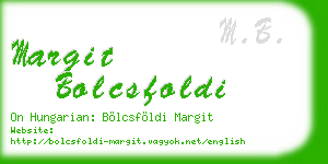 margit bolcsfoldi business card